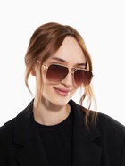 Очки солнцезащитные «OneSun. Авиаторы», uv 400, линза 5.1×5.9 см, цвет золотой, коричневый - Фото 4