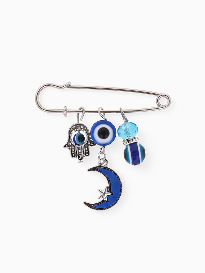 Булавка-оберег «Для внутренней гармонии», 5 см, синяя в серебре - Фото 1