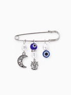 Булавка оберег «На счастье и удачу», 5 см, синяя в серебре - Фото 4