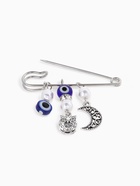 Булавка оберег «На счастье и удачу», 5 см, синяя в серебре - Фото 5