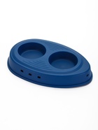 УЦЕНКА Миска двойная Пижон, 2 х 160 мл, 35 х 23,5 х 5 см, на пластиковом основании, синяя 10873974