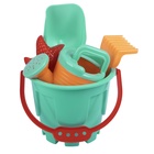 Набор игрушек для песочницы, 8 предметов: ведро 1.2 л, лопатка, грабли, 4 формочки, лейка, бирюзовый - Фото 2