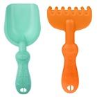 Набор игрушек для песочницы, 8 предметов: ведро 1.2 л, лопатка, грабли, 4 формочки, лейка, бирюзовый - Фото 4