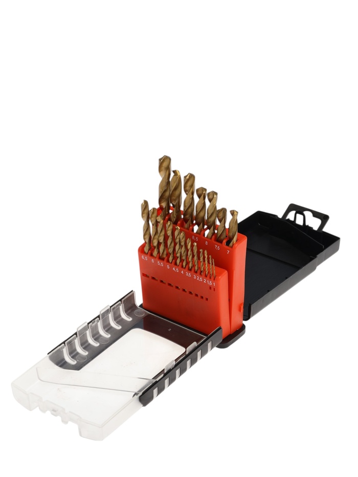 Набор сверл по металлу ТУНДРА, HSS-Tin, цилиндрический хвостовик, 1 - 10 мм, 19 шт. - Фото 1