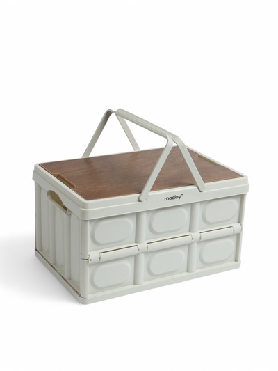 Стол - корзина Maclay 2 в 1, складной, 30 л, 43.5×30×24/6 см, светло-серый