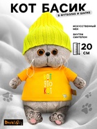 Мягкая игрушка «Кот Басик BABY в футболке и шапке», 20 см - Фото 1