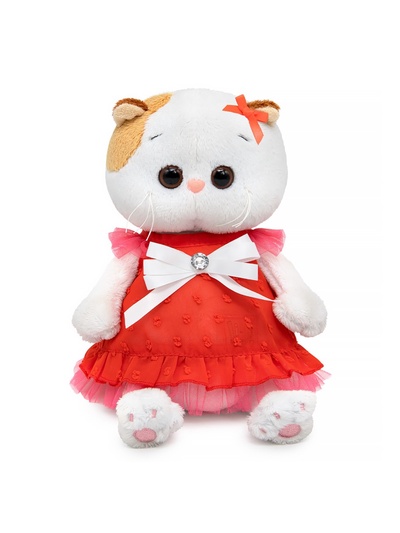 Мягкая игрушка «Кошечка Ли-Ли BABY в платье с белым бантом», 18 см