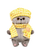 Мягкая игрушка «Кот Басик BABY в берете и шарфе в клетку», 20 см - Фото 3