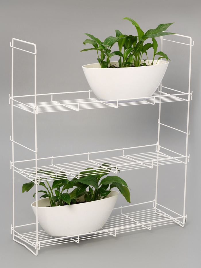 Стеллаж для рассады и цветов, 64.5×22×74 см, белый - Фото 1