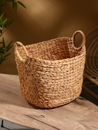 Корзина плетёная, 44×35×33 см, водный гиацинт - Фото 1