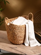 Корзина плетёная, 44×35×33 см, водный гиацинт - Фото 2