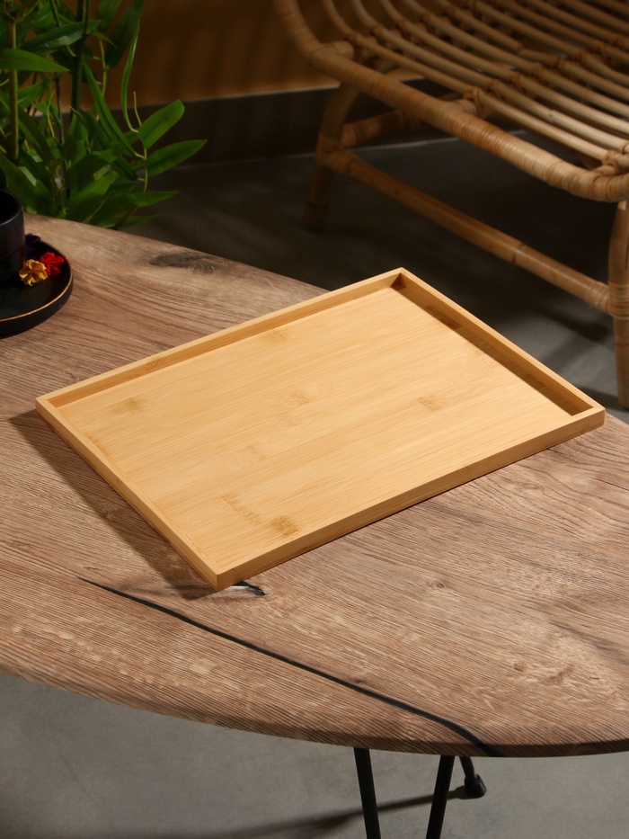 Поднос, 37×27×1.5 см, бамбук - Фото 1