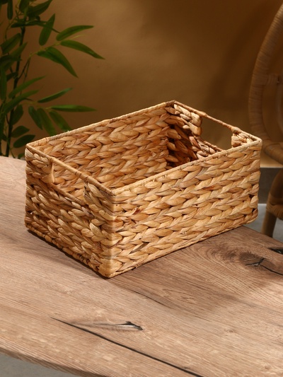 Корзинка прямоугольная, 33×22×14 см, водный гиацинт