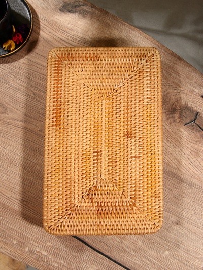 Поднос, 36×23×5 см, ротанг