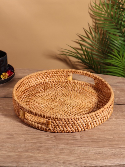 Поднос круглый, 30×5 см, ротанг
