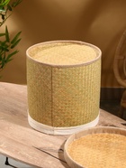 Корзина для белья с крышкой и тканевым подкладом, 30×30×30 см, ротанг - Фото 7