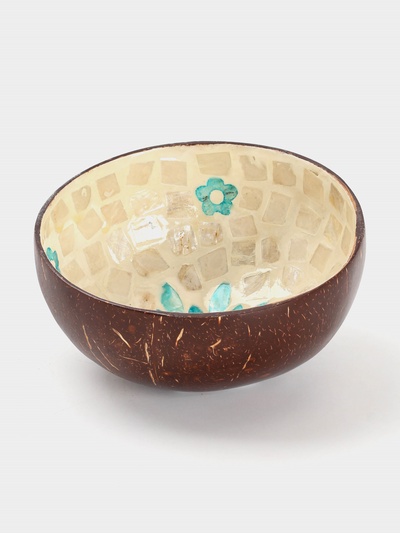 Чаша «Цветок», 14×14×6 см, кокос