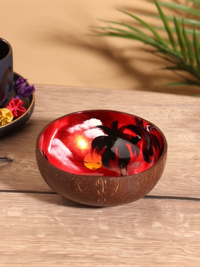 Чаша «Малиновый закат», 14×14×6 см, кокос