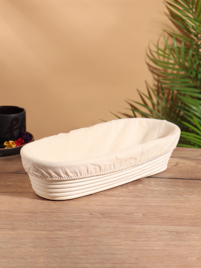 Корзинка с тканевым подкладом, 35×16×8 см, ротанг - Фото 1