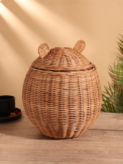 Корзина с крышкой, 25×25×34 см, ротанг