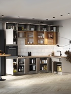 Кухонный гарнитур угловой в потолок «Виктория», 3000×1600 мм, цвет кашемир/дуб крафт - Фото 5