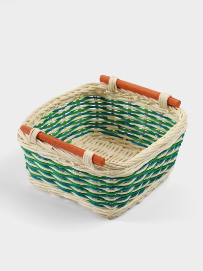 Корзина плетёная, 18.5×18.5×10 см, ротанг