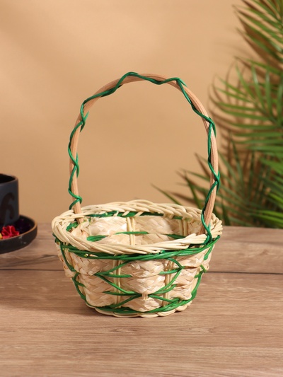 Корзина плетёная, 17×17×22 см, ротанг