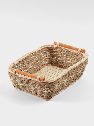 Корзина плетёная, 30×22×11 см, ротанг