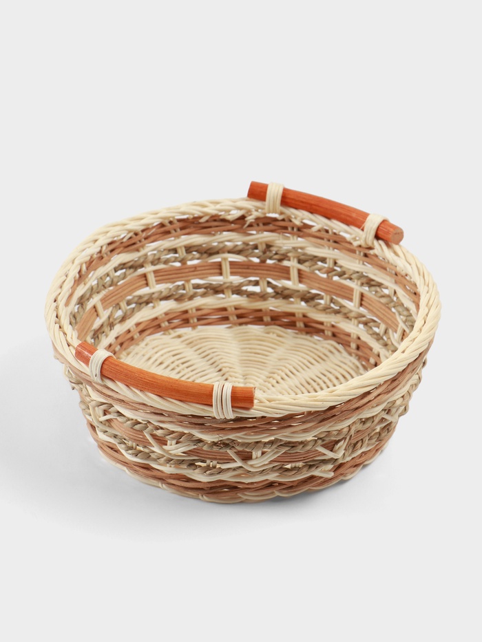 Корзина плетеная 22×22×9 см, ротанг - Фото 1