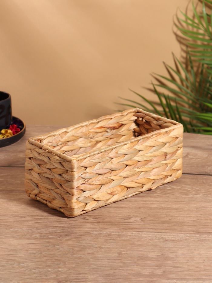 Корзина плетёная, 24×12×10 см, водный гиацинт - Фото 1