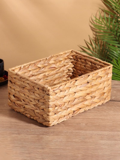 Корзина плетёная, 31×21×14 см, водный гиацинт