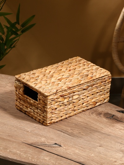 Корзина плетёная, 32×20×14 см (± 3 см), водный гиацинт