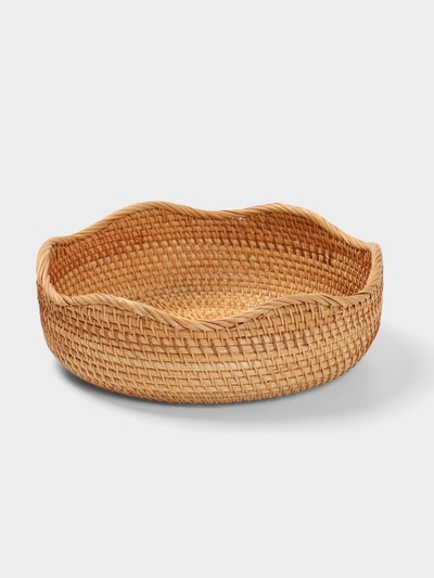 Корзина для фруктов плетёная, 28×28×9 см, ротанг