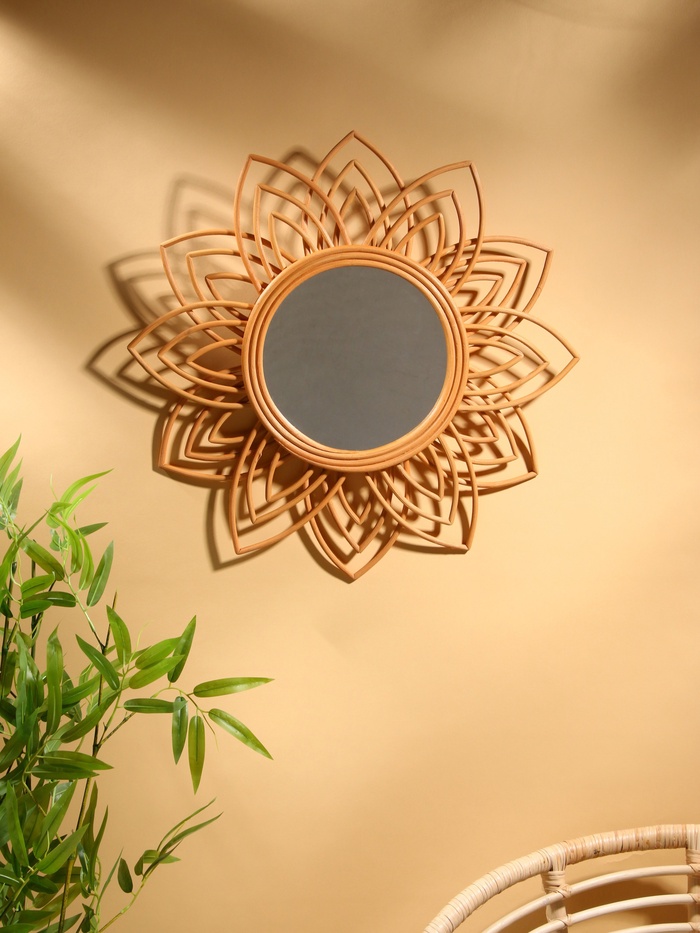 Зеркало настенное, 60×60×3 см, ротанг - Фото 1