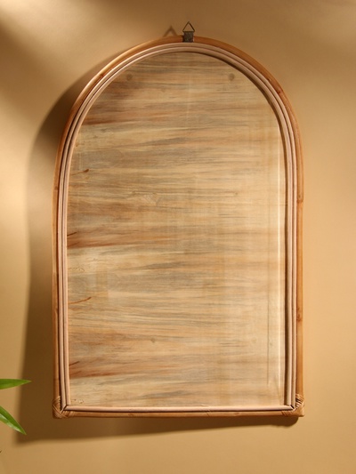 Зеркало настенное, 84×55×3 см, ротанг