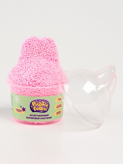 Шариковый пластилин Crazy Clay, с фигурной крышкой зайчик FM050