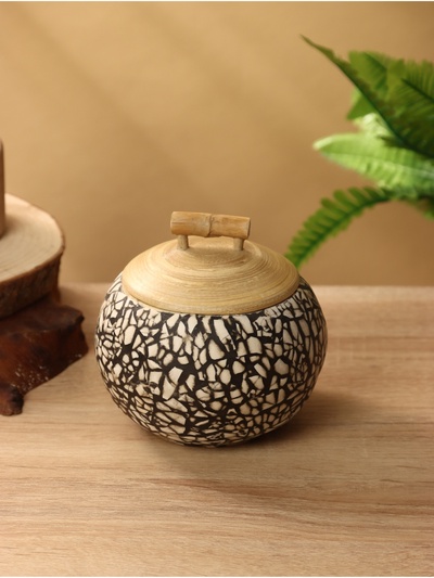Банка для сыпучих продуктов, 13×13×11 см, бамбук