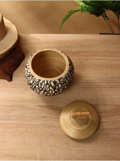 Банка для сыпучих продуктов, 13×13×11 см, бамбук
