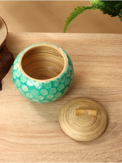 Банка для сыпучих продуктов, 13×13×11 см, бамбук
