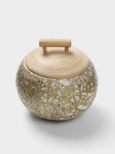 Банка для сыпучих продуктов, 13×13×12 см, бамбук