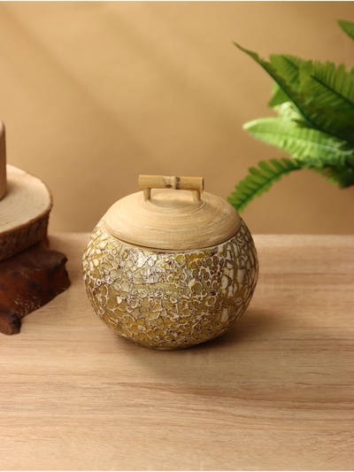 Банка для сыпучих продуктов, 13×13×12 см, бамбук