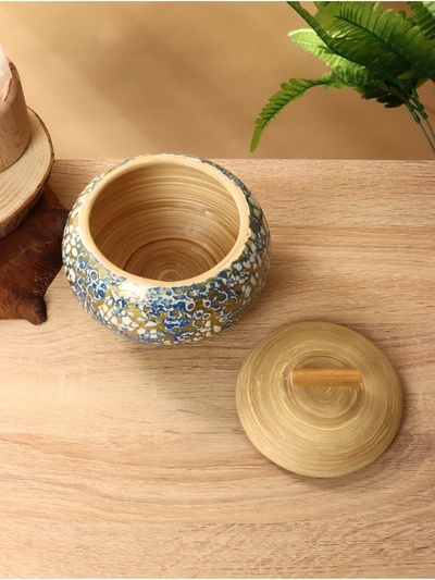 Банка для сыпучих продуктов, 15×15×14 см, бамбук