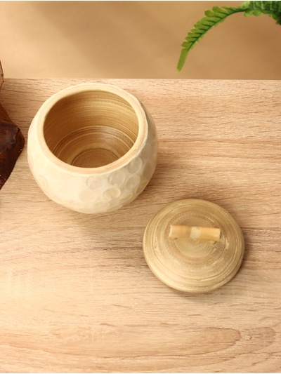 Банка для сыпучих продуктов, 11×11×9.5 см, бамбук