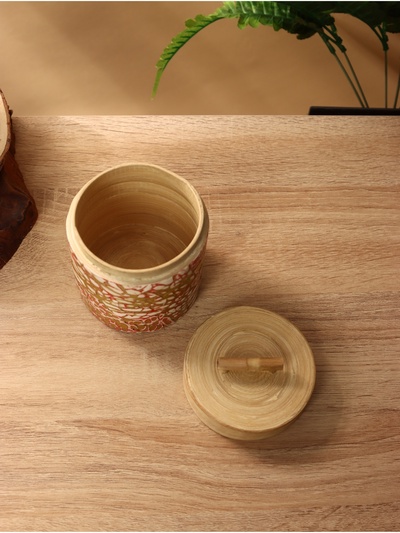 Банка для сыпучих продуктов, 9×9×10 см, бамбук