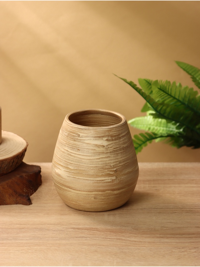 Ваза, 12×12×13 см, бамбук - Фото 1