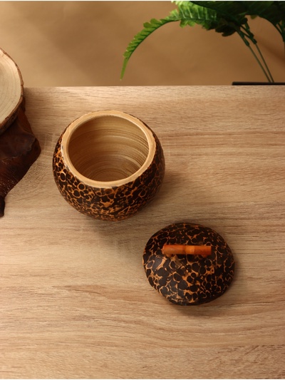 Банка для сыпучих продуктов, 11×11×10 см, бамбук