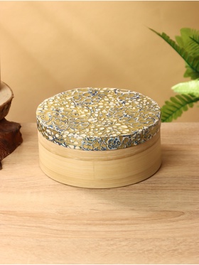 Банка для сыпучих продуктов, 16×16×6.5 см, бамбук