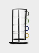 Набор кружек Доляна «Квартет», 4 шт., 250 мл. на металлической подставке, стекло, прозрачный - Фото 1