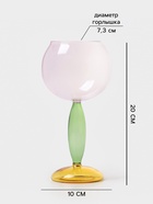 Бокал для вина Доляна «Балун», 480 мл, 10×20 см, стекло, разноцветный - Фото 2