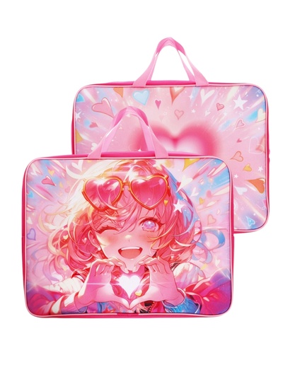 Папка с ручками текстильная А4, 360×245×70 мм, Calligrata TOP «В розовых очках»